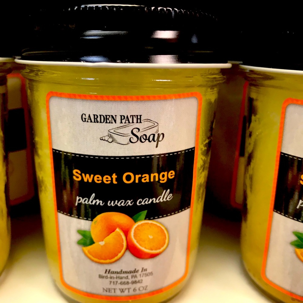 Candle sweet orange palm wax clean burning
